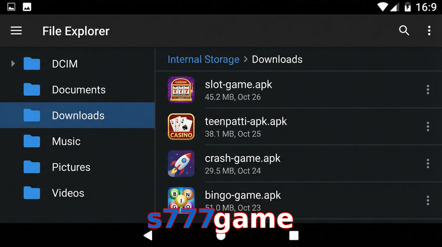 Main screen of S777game gameapk page for PK players